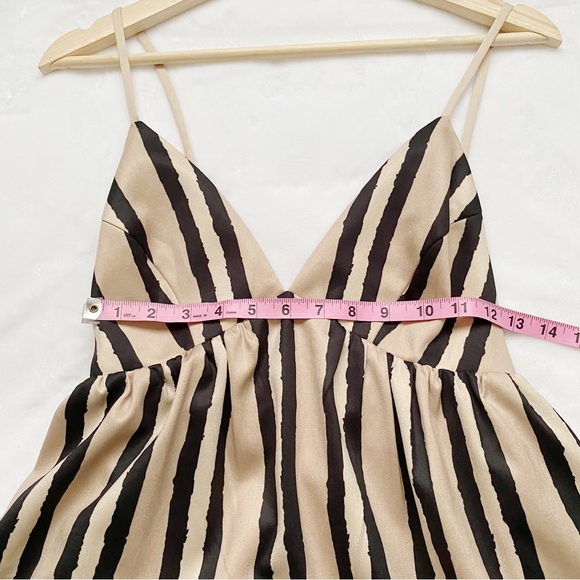 Silky Tan & Black Stripe Sundress - Picture 5 of 10